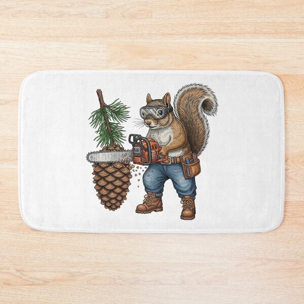 Item preview,  Lumberjack Squirrel with Chainsaw and Pinecone designed and sold by TeeARTHY.