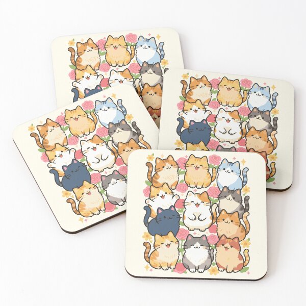 Item preview, Chubby Kittens With Floral Background designed and sold by chillaxcats.