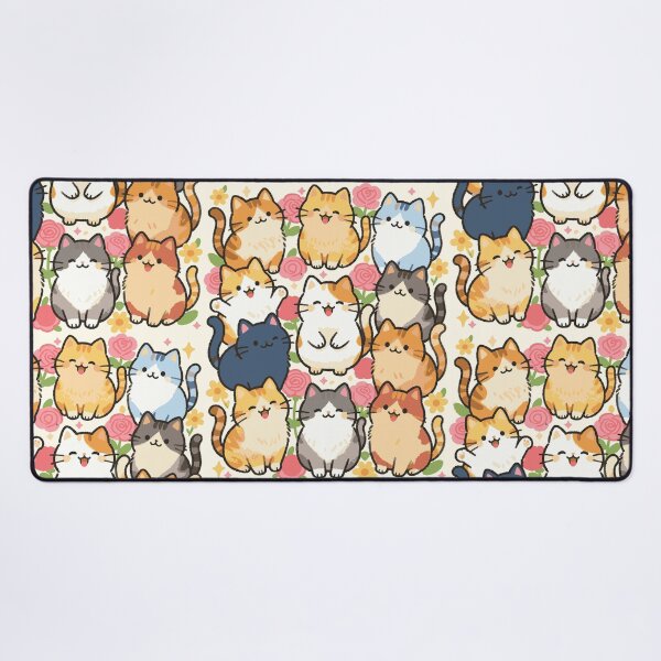 Item preview, Chubby Kittens With Floral Background designed and sold by chillaxcats.