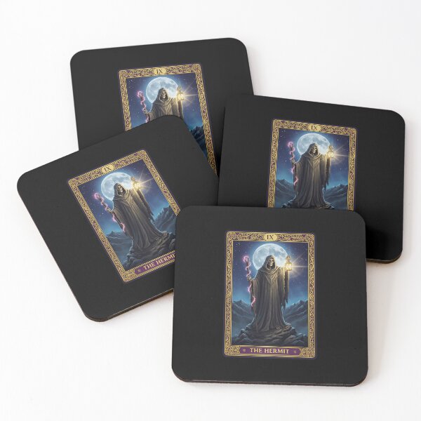 Item preview, The Hermit Tarot Card Macabre Skeleton designed and sold by TeeARTHY.