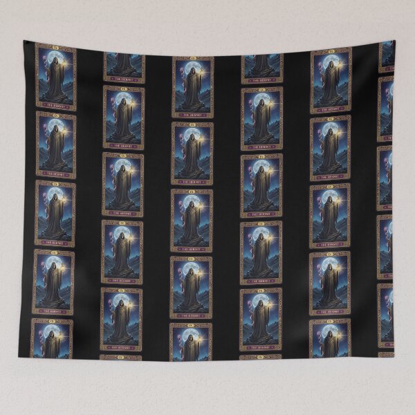 Item preview, The Hermit Tarot Card Macabre Skeleton designed and sold by TeeARTHY.