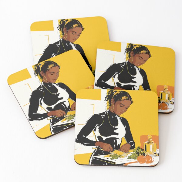 Item preview, Modern Woman Cooking Illustration - Watercolor Kitchen Art - Black Woman Chef Portrait designed and sold by Banal25.