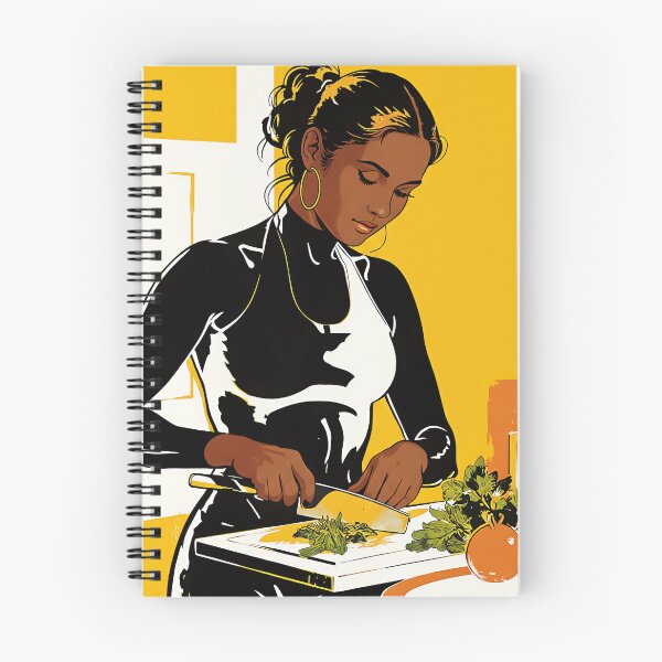 Item preview, Modern Woman Cooking Illustration - Watercolor Kitchen Art - Black Woman Chef Portrait designed and sold by Banal25.
