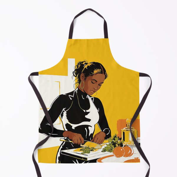 Item preview, Modern Woman Cooking Illustration - Watercolor Kitchen Art - Black Woman Chef Portrait designed and sold by Banal25.