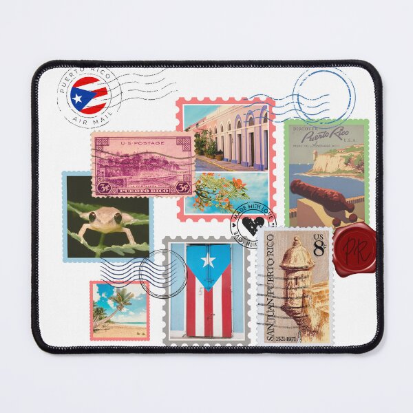 Item preview, Puerto Rico Vintage Postage Stamp Art, Retro Boricua Island Aesthetic Design designed and sold by CindyRandomVibes.