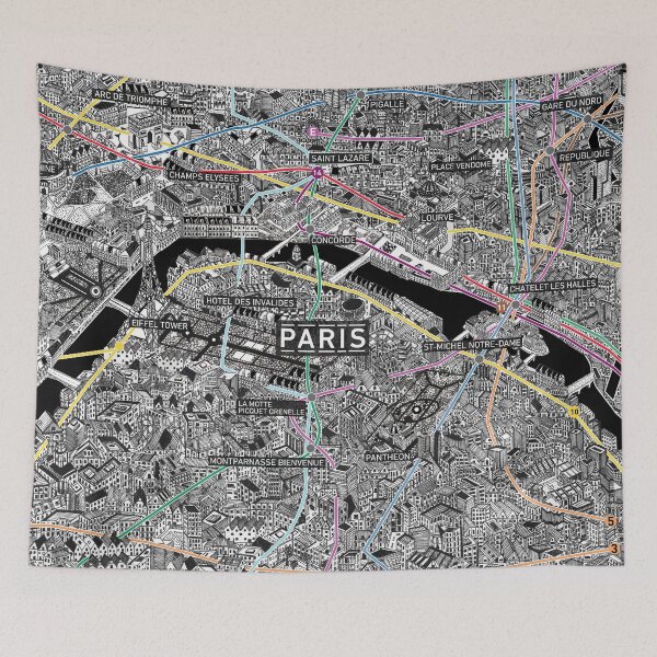 Item preview, Paris France metro map designed and sold by oliver polanski.