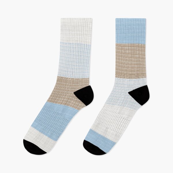 Item preview, Minimalist Geometric Woven Wide Check Pattern in Ice Blue and Light Brown Tones designed and sold by kierkegaard.