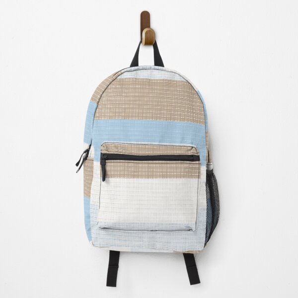 Item preview, Minimalist Geometric Woven Wide Check Pattern in Ice Blue and Light Brown Tones designed and sold by kierkegaard.