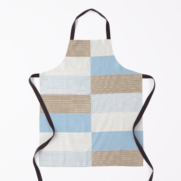 Item preview, Minimalist Geometric Woven Wide Check Pattern in Ice Blue and Light Brown Tones designed and sold by kierkegaard.