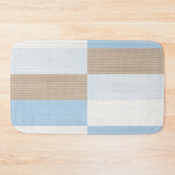 Item preview, Minimalist Geometric Woven Wide Check Pattern in Ice Blue and Light Brown Tones designed and sold by kierkegaard.