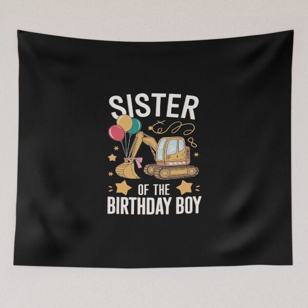 Item preview, Sister of the Birthday Boy Construction Birthday Excavator  designed and sold by DigitaldeligArt.