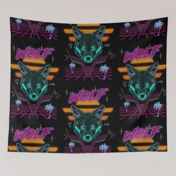 Item preview, Synthwave Wolf designed and sold by TheSamuraiCat.