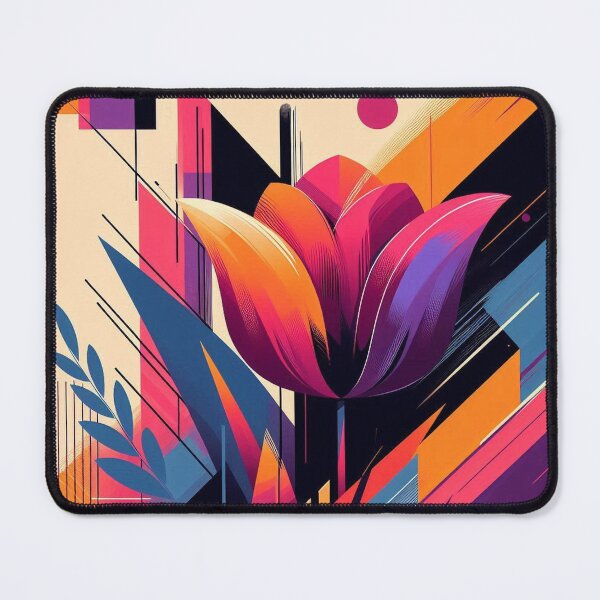 Item preview, Chromatic Bloom XIV – Abstract Geometric Floral Art Framed designed and sold by Okmanoo.