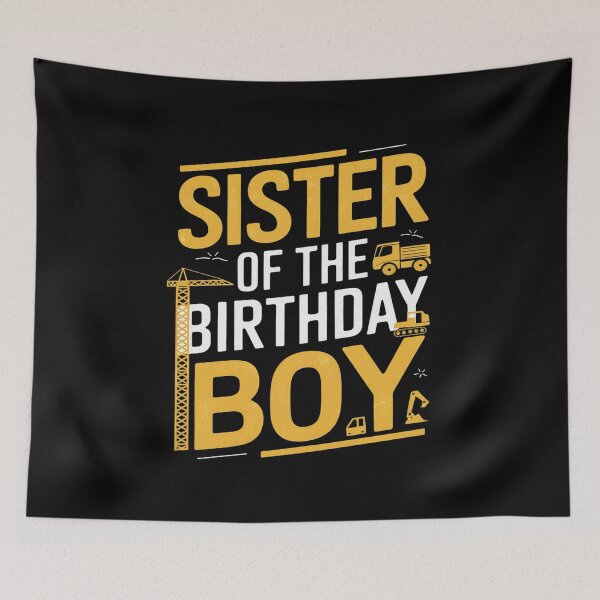Item preview, Sister of the Birthday Boy Construction Worker Bday Party  designed and sold by PowAcademy.