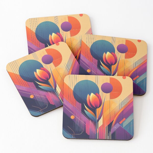 Item preview, Chromatic Bloom XV– Abstract Geometric Floral Art designed and sold by Okmanoo.