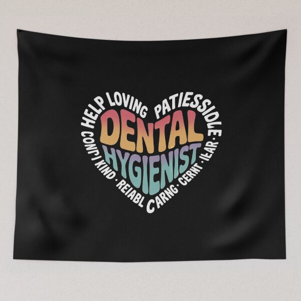 Item preview, Dental Hygienist Heart Word Cloud Watercolor Rainbow  designed and sold by CombatTask.