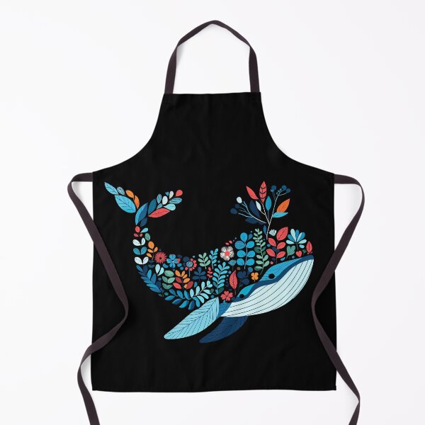 Item preview, Floral Humpback Whale – Scandinavian Folk Art by heidiannemorris © designed and sold by FOLK ART FUSION by heidiannemorris.