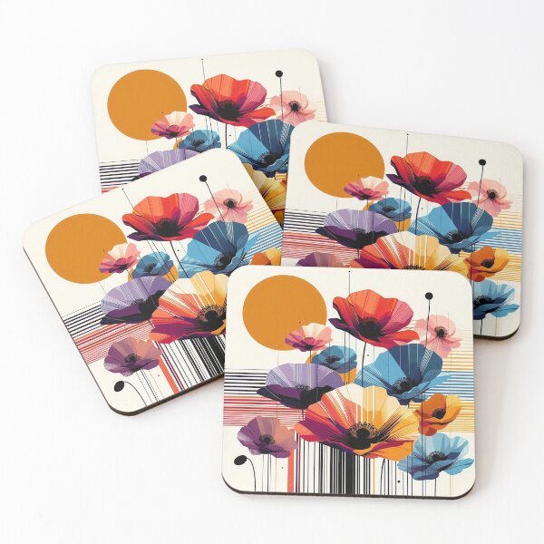 Item preview, Chromatic Bloom XVI – Abstract Geometric Floral Art designed and sold by Okmanoo.