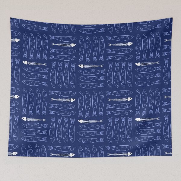 Item preview, Sardines - Navy Blue designed and sold by Elizabeth Weglein.