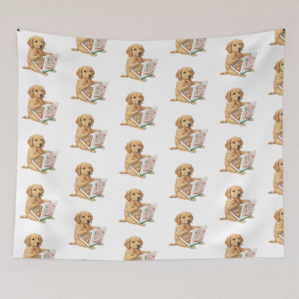 Item preview, Funny Golden Retriever Eating Pizza Out of Box designed and sold by TeeARTHY.