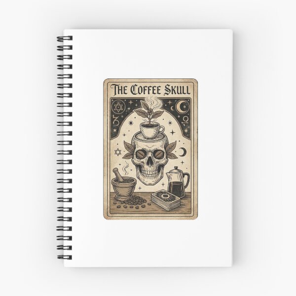 Item preview, The Coffee Skull: A Caffeinated Tarot Card Illustration designed and sold by bubblebash.
