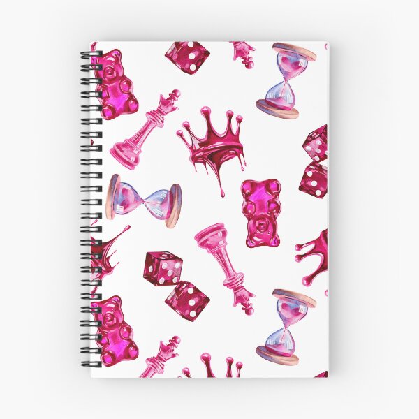 Item preview, Seamless pattern for Valentine's Day in pink, Crown, dice, sand timer, jelly bag, chess queen designed and sold by Nastasiakhmnk.