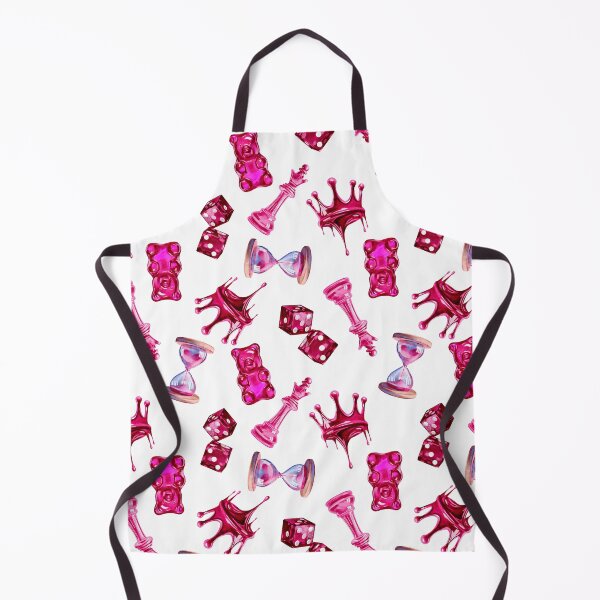 Item preview, Seamless pattern for Valentine's Day in pink, Crown, dice, sand timer, jelly bag, chess queen designed and sold by Nastasiakhmnk.