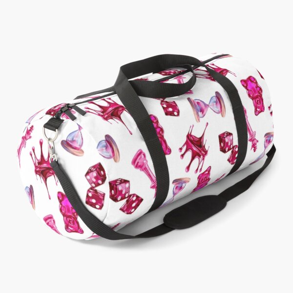 Item preview, Seamless pattern for Valentine's Day in pink, Crown, dice, sand timer, jelly bag, chess queen designed and sold by Nastasiakhmnk.