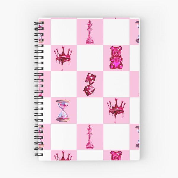 Item preview, Seamless pattern for Valentine's Day in pink, Crown, dice, sand timer, jelly bag, chess queen on a chessboard background designed and sold by Nastasiakhmnk.