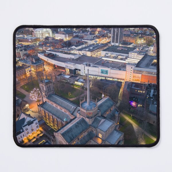 Item preview, Blackburn Cathedral at Blue Hour – Aerial Drone View designed and sold by Shafiq Khan.