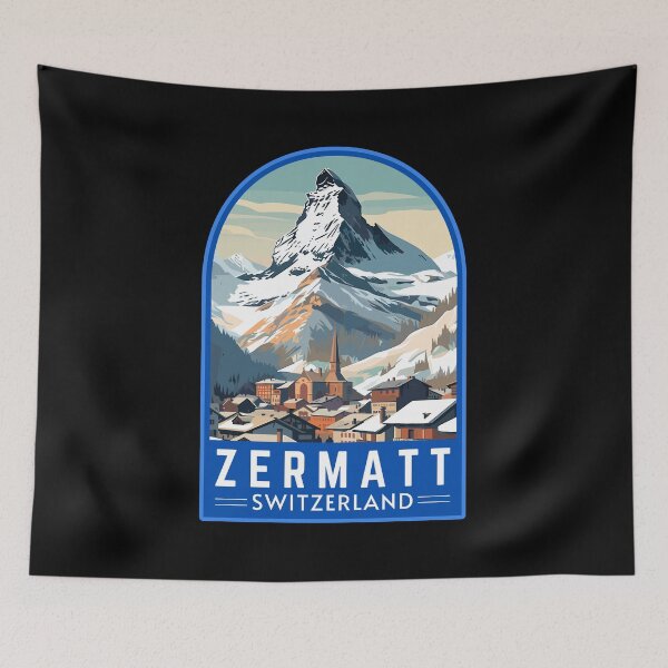 Item preview, Zermatt (Matterhorn) in Switzerland, Vintage Travel Art Emblem designed and sold by MaateoDesign.