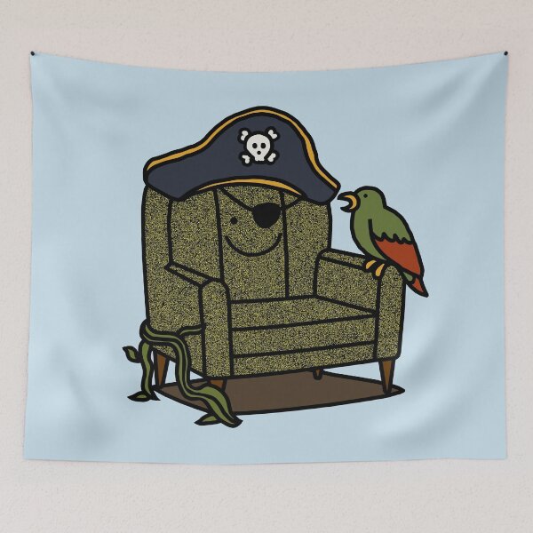 Item preview, Pirate Captain Chair and Parrot designed and sold by ellenhenry.