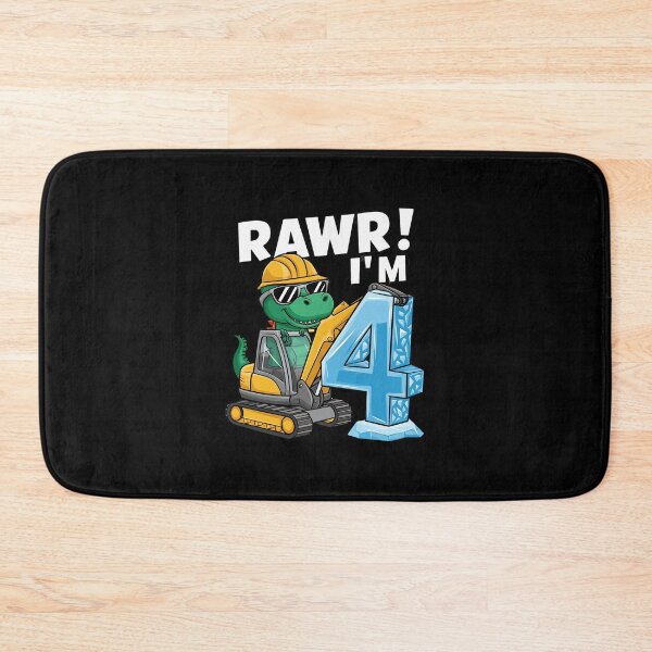 Item preview, T Rex Dinosaur Construction Hat Excavator 4th Birthday Boys  designed and sold by AquaKiev.