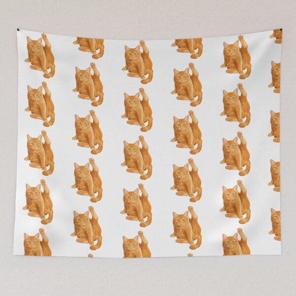 Item preview, Funny Orange Tabby Cat Stretching Yoga Pose designed and sold by TeeARTHY.
