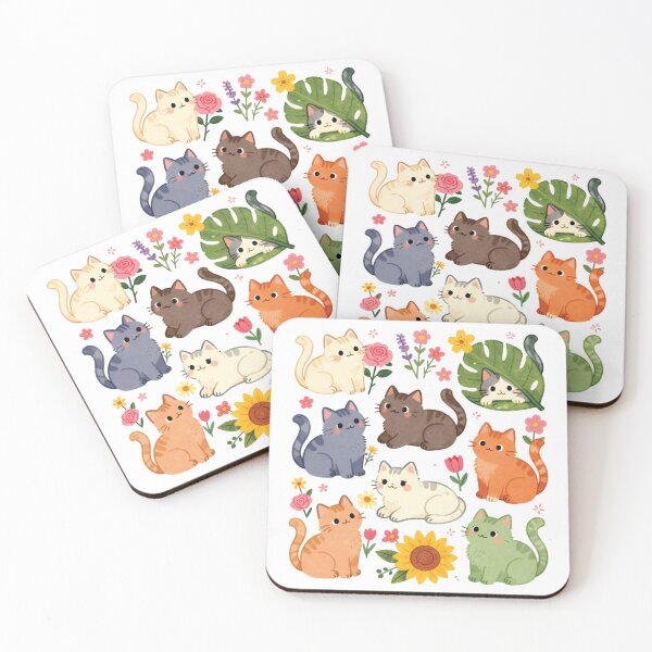 Item preview, Chibi Cats in a Garden designed and sold by chillaxcats.
