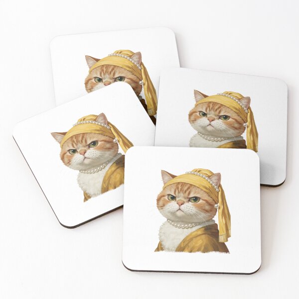 Item preview, Grumpy Cat with a Pearl Earring Parody designed and sold by TeeARTHY.