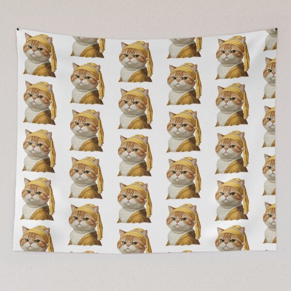 Item preview, Grumpy Cat with a Pearl Earring Parody designed and sold by TeeARTHY.