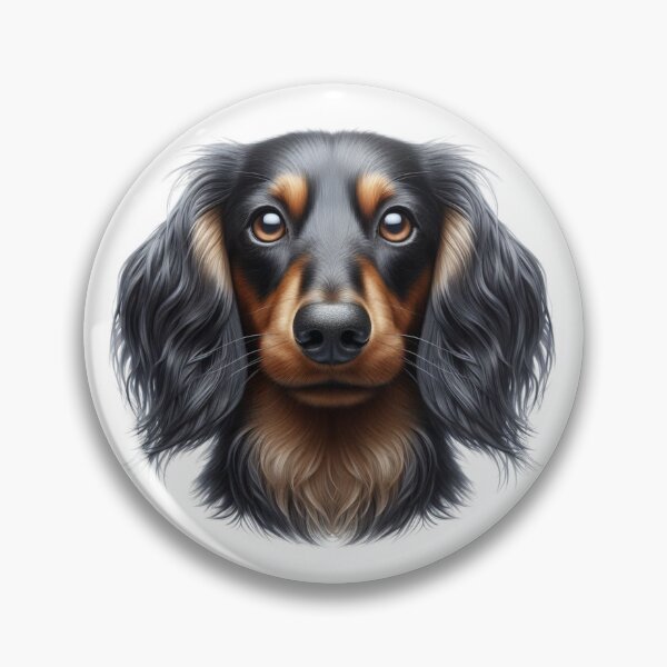 Item preview, long-haired dachshund beautiful head designed and sold by Saxbys.