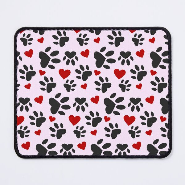 Item preview, Black Paw Print and Red Heart Pattern designed and sold by GamerGearTees.