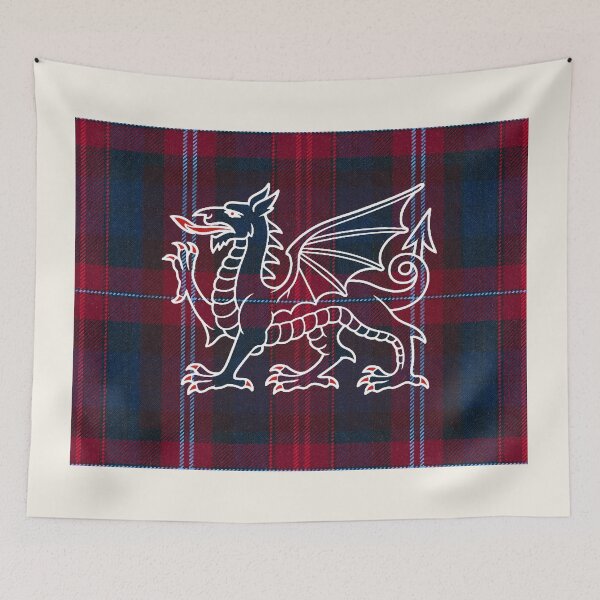 Item preview, Evans ✨Welsh Tartan – For the Liberty of My Country & y Ddraig Goch - the red dragon v3 designed and sold by WheelieGdArt.