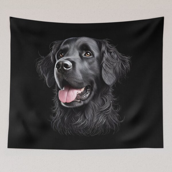 Artikelvorschau, Schöner Kopf eines Flat-Coated Retrievers entworfen und verkauft von Saxbys.