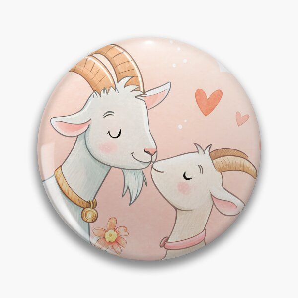 Item preview, Goats romantic couple pastel colors designed and sold by AhArtMe.