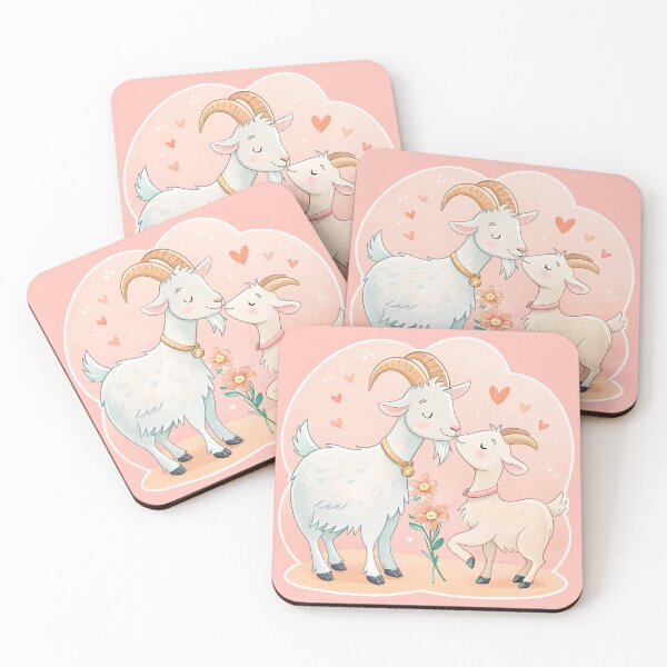 Item preview, Goats romantic couple pastel colors designed and sold by AhArtMe.