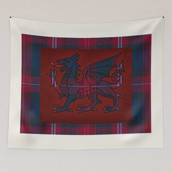 Item preview, Evans ✨Welsh Tartan – For the Liberty of My Country & y Ddraig Goch - the red dragon  designed and sold by WheelieGdArt.
