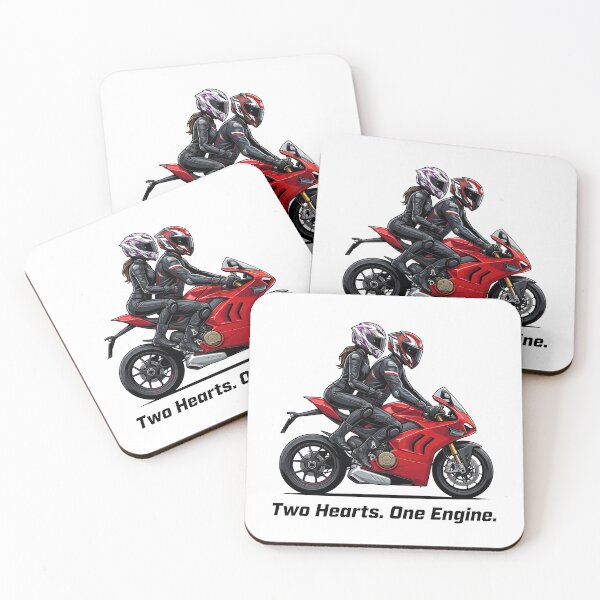 Item preview, Two Hearts One Engine – Romantic Biker Couple Artwork designed and sold by enzoade.