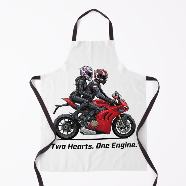 Item preview, Two Hearts One Engine – Romantic Biker Couple Artwork designed and sold by enzoade.