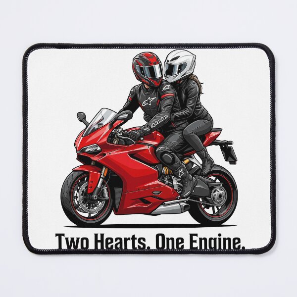 Item preview, Two Hearts One Engine – Biker Valentine Couple Design designed and sold by enzoade.