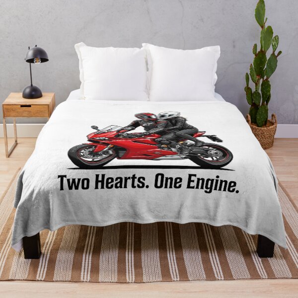 Item preview, Two Hearts One Engine – Biker Valentine Couple Design designed and sold by enzoade.