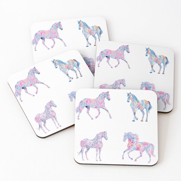 Item preview, Small Colorful floral horses pack designed and sold by MendaciousMina.