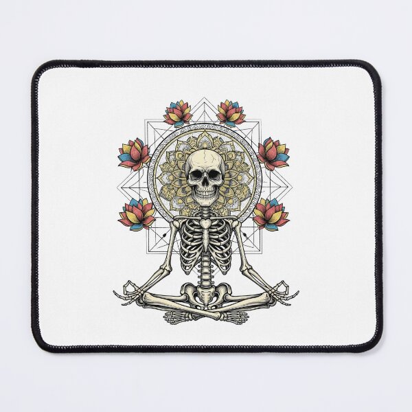 Item preview, Zen Yoga Skeleton Lotus Flower Mandala designed and sold by TeeARTHY.